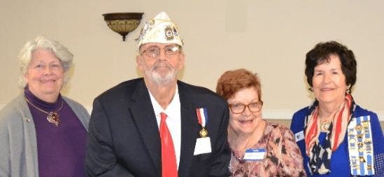 DAR Medal of Honor recipient with chapter regent, his wife and chapter chaplain